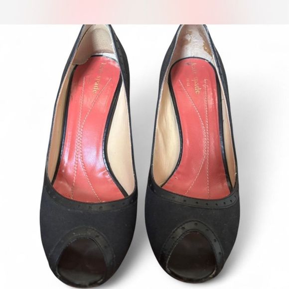 Kate Spade Black Open Toe Heels - Picture 1 of 1
